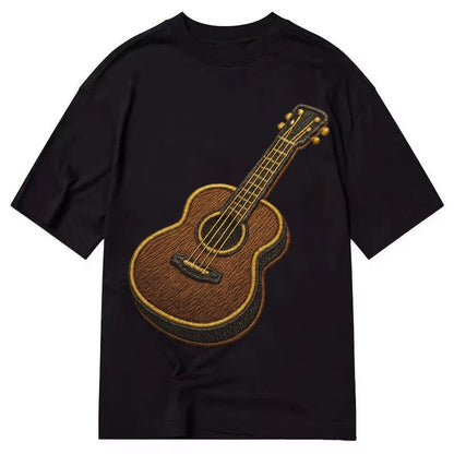 Vintage Guitar Classic Acoustic Guitar With Bronze Strings A Classic T-shirt – Black