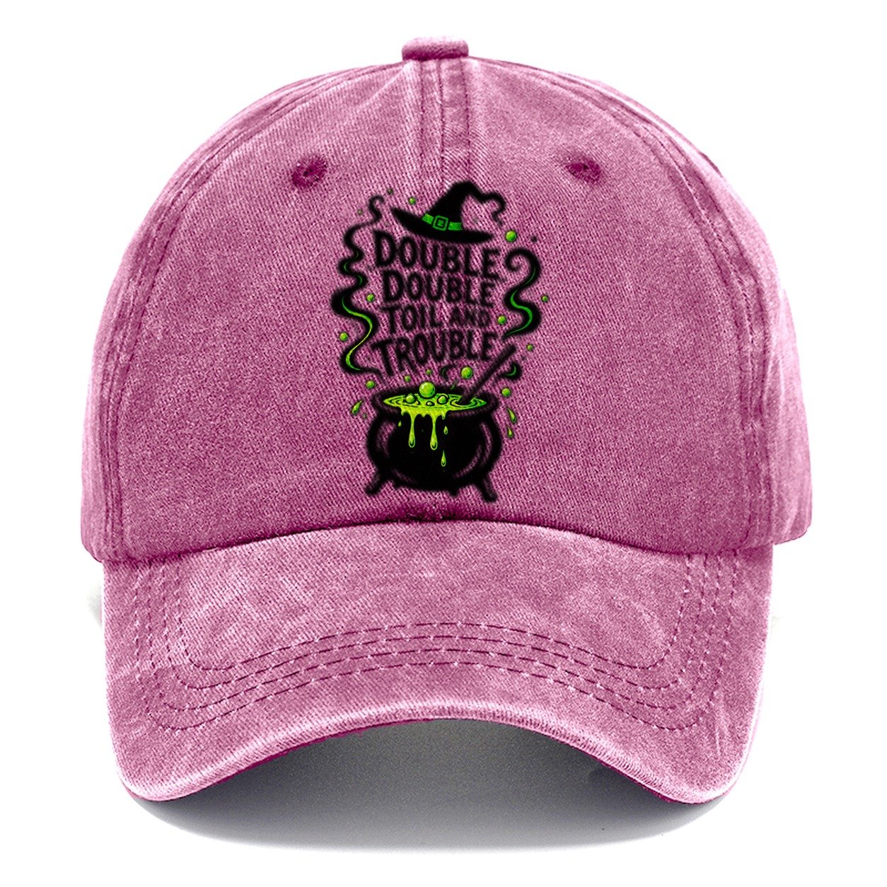 Double Double Toil And Trouble Slogan Witch Magic Classic Cap – Dusty Rose