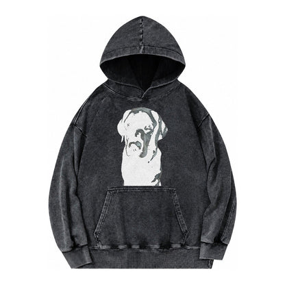 Black Labrador Vintage Washed Hoodie – Black