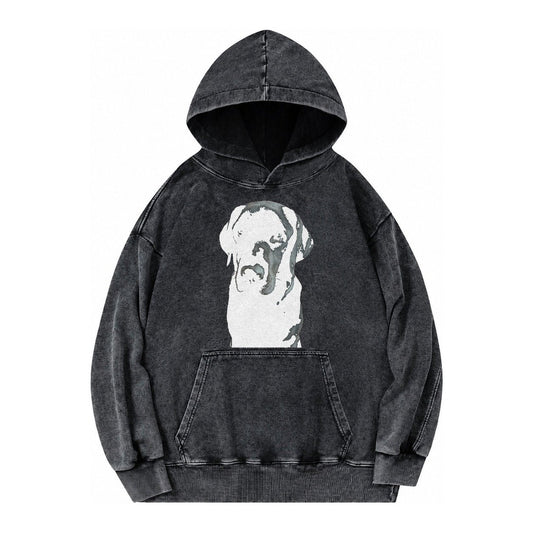 Black Labrador Vintage Washed Hoodie – Black