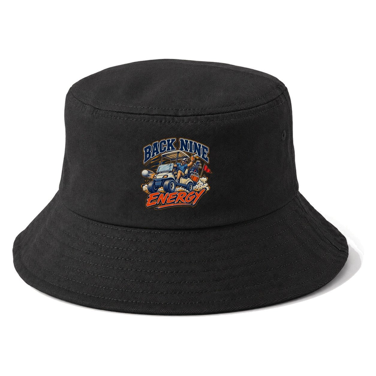 Back Nine Energy Golf Life Bucket Hat – Black
