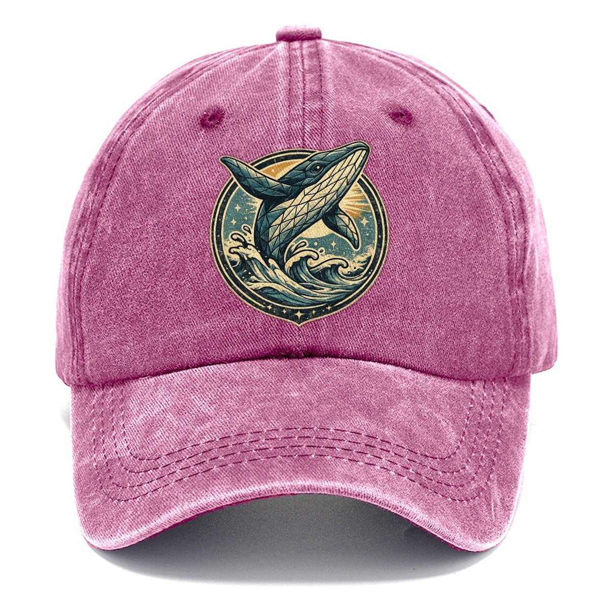 Vintage Whale Ocean Waves Classic Cap – Dusty Rose