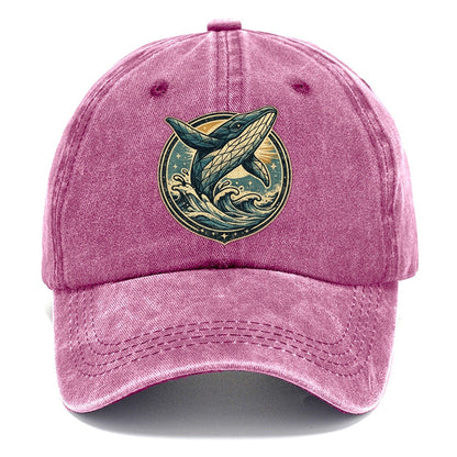 Vintage Whale Ocean Waves Classic Cap – Dusty Rose