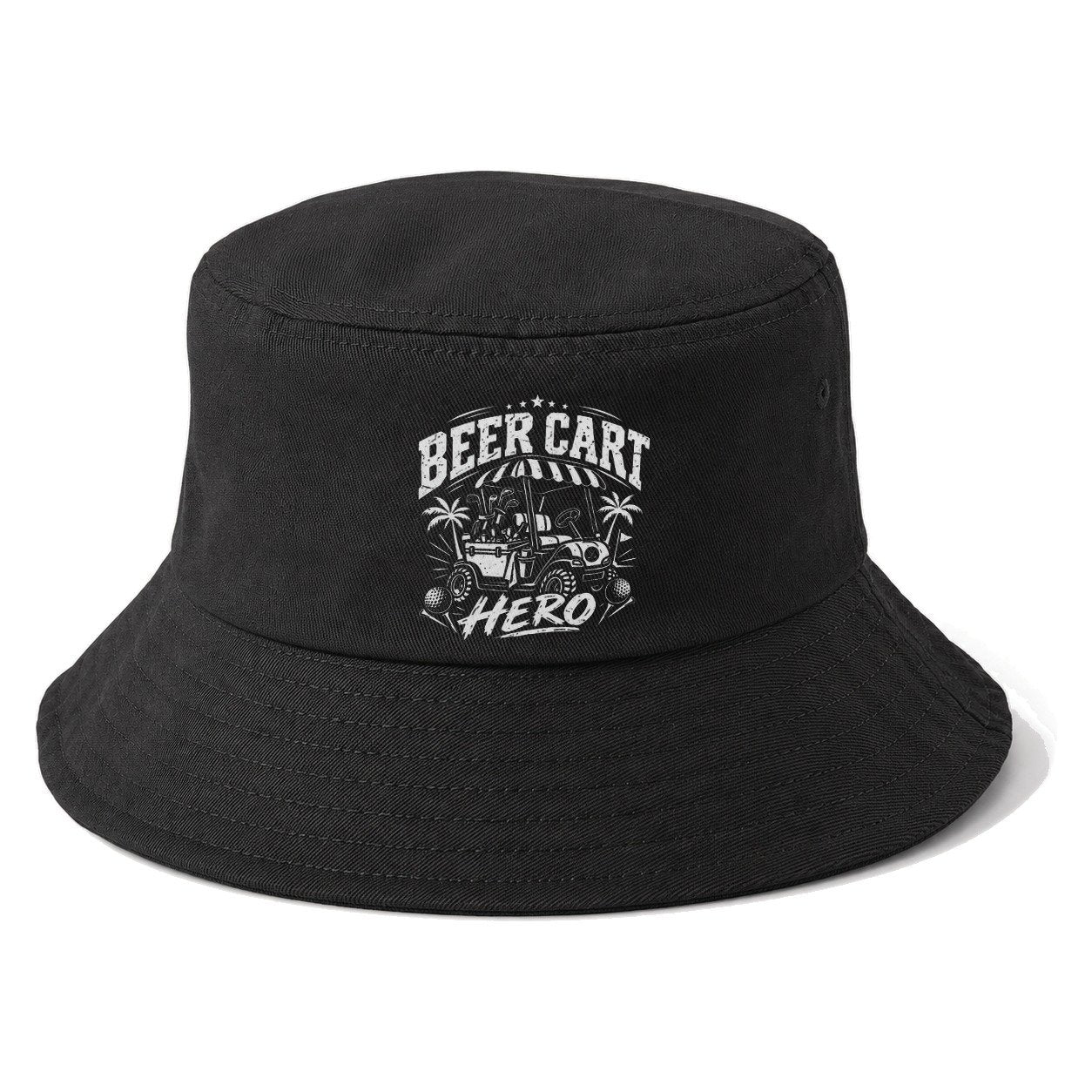 Beer Cart Hero Golf Life Bucket Hat – Black