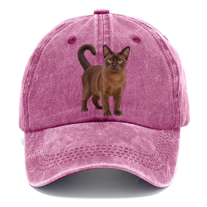Burmese Standing Three Quarter Realistic Cat Portrait Classic Cap – Dusty Rose