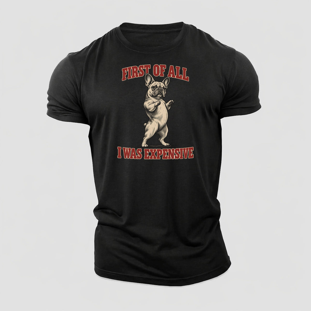French Bulldog Dog Declarations Cotton T-Shirt – Black