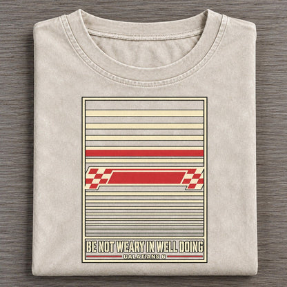 Be Not Weary In Well Doing Pit Board Parables Vintage T-shirt – Off White