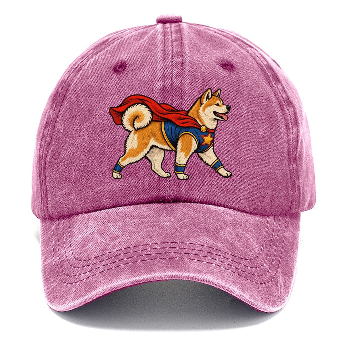 One Akita In Halloween Costume Superhero Costume With A Cape Halloween Dog Parade Classic Cap – Dusty Rose
