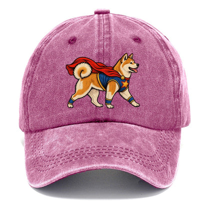 One Akita In Halloween Costume Superhero Costume With A Cape Halloween Dog Parade Classic Cap – Dusty Rose