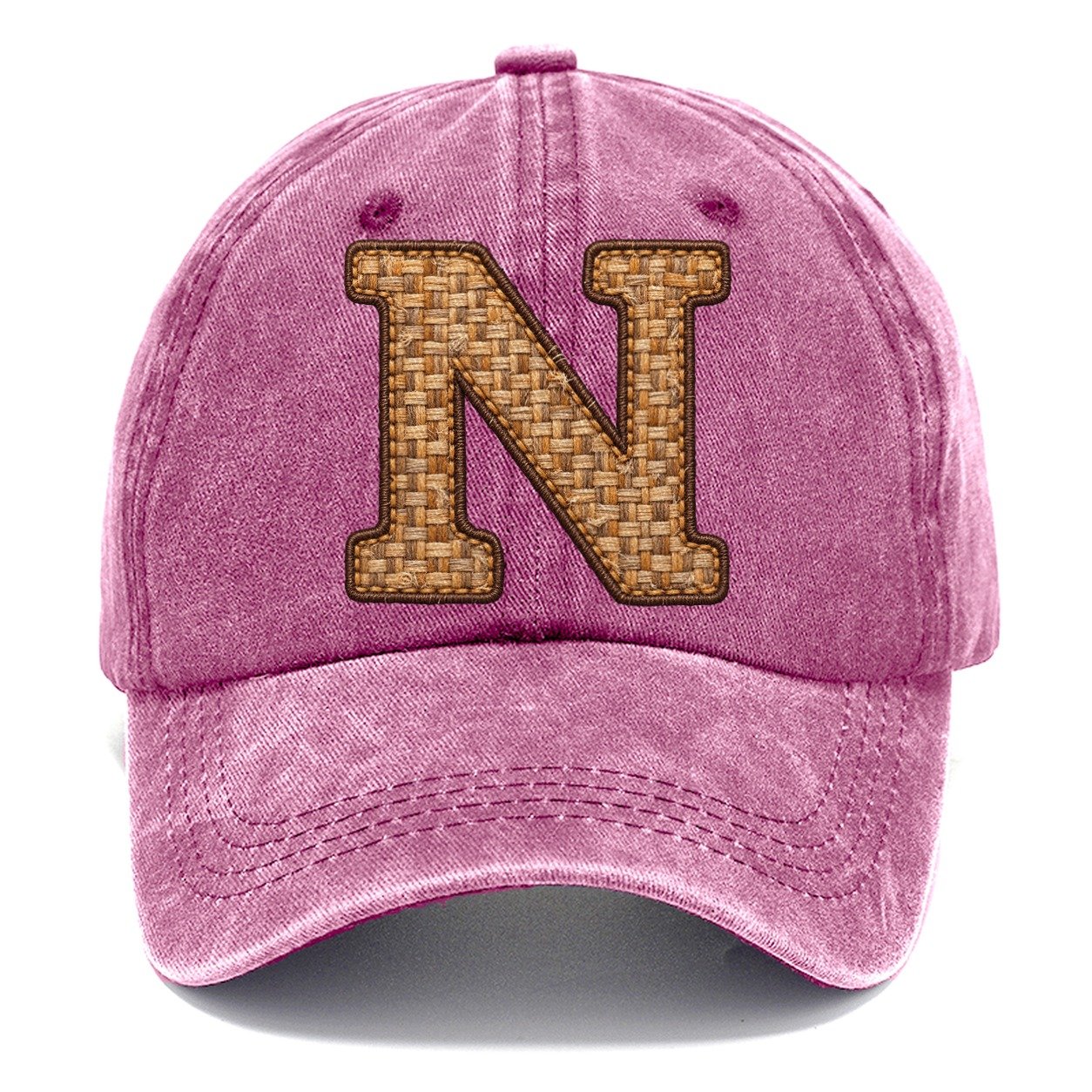 Woven Tweed N Monogram Classic Cap – Dusty Rose
