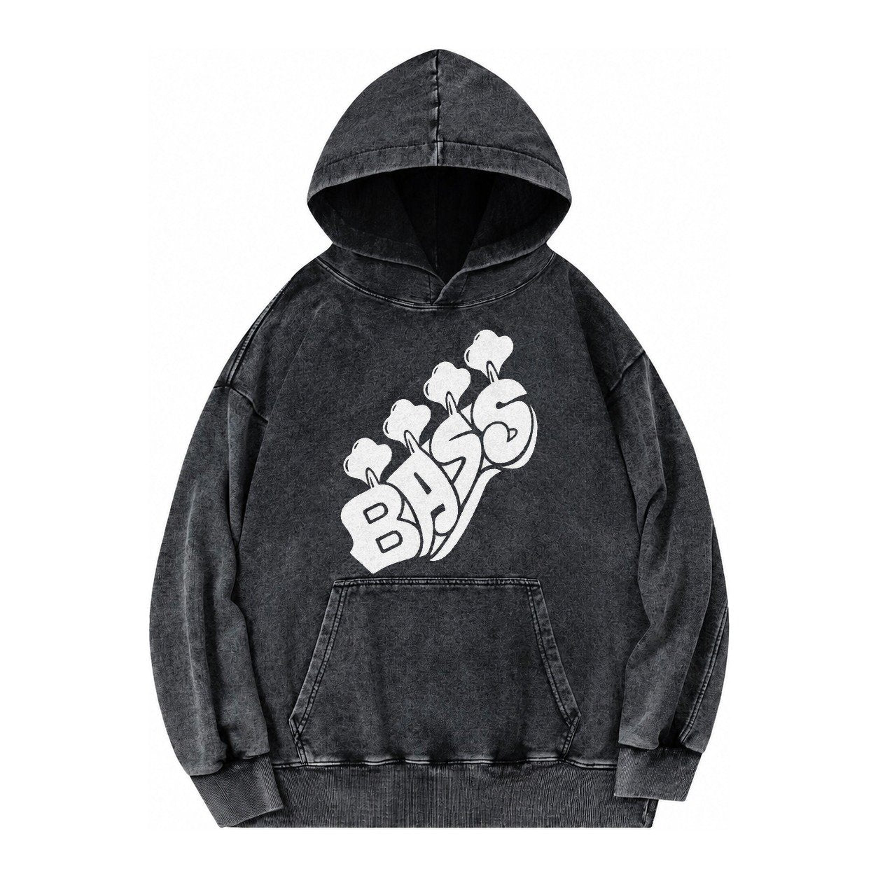 Bass Vintage Washed Hoodie – Black