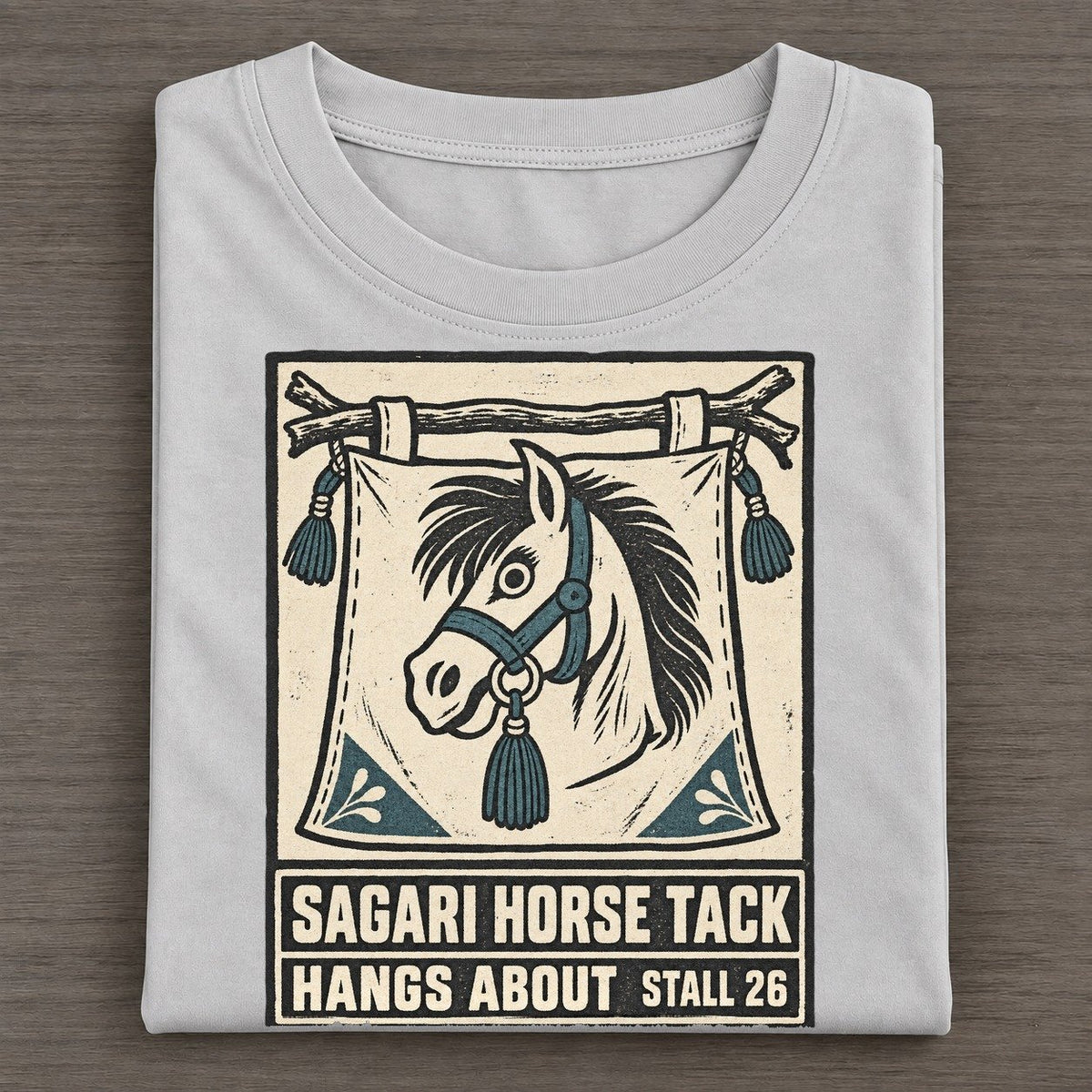 Sagari Horse Tack Yokai Night Market Classic T-shirt – Grey