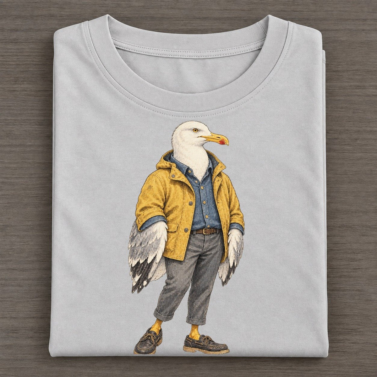 Herring Gull Wardrobe Portrait Wild Wardrobe Portraits Classic T-shirt – Grey
