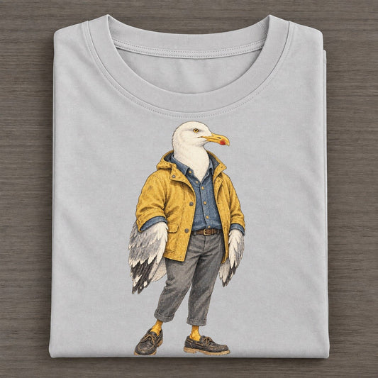 Herring Gull Wardrobe Portrait Wild Wardrobe Portraits Classic T-shirt – Grey