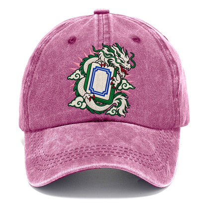 White Dragon Mahjong Game Night Classic Cap – Dusty Rose