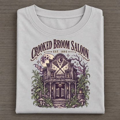 Crooked Broom Saloon Midnight Haunt Classic T-shirt – Grey