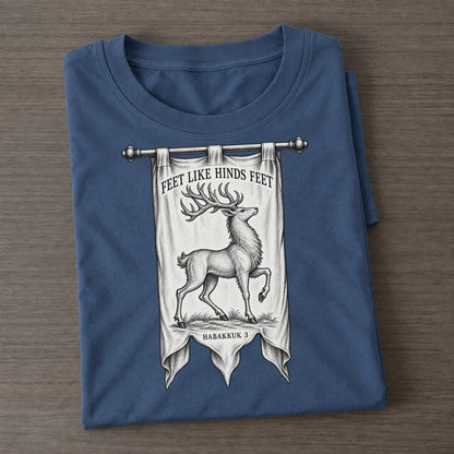 Feet Like Hinds Feet Beast And Banner Classic T-shirt – Twilight Navy