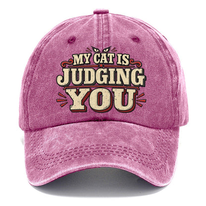My Cat Is Judging You American Wit Classic Cap – Dusty Rose