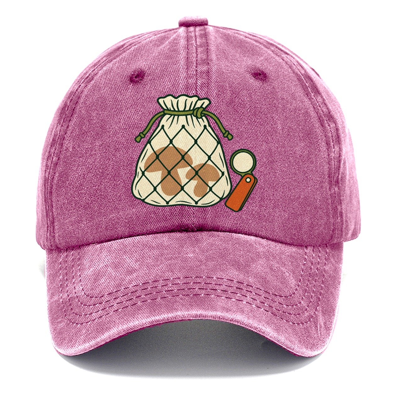 Mesh Bag And Hand Lens Foraging And Mycology Classic Cap – Dusty Rose