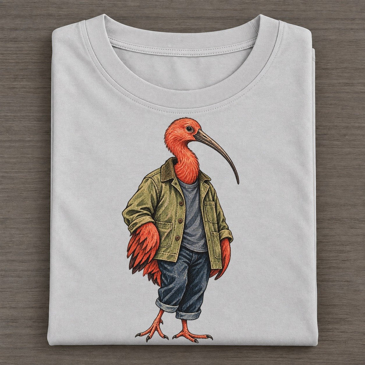 Scarlet Ibis Wardrobe Portrait Wild Wardrobe Portraits Classic T-shirt – Grey