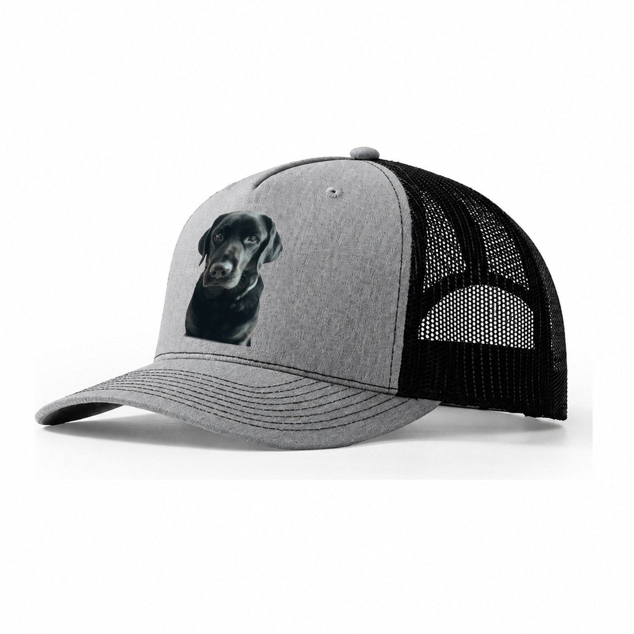 Black Labrador Trucker Hat – Sport Grey-Black