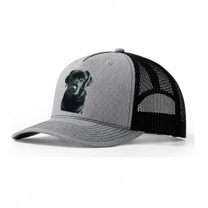 Black Labrador Trucker Hat – Sport Grey-Black