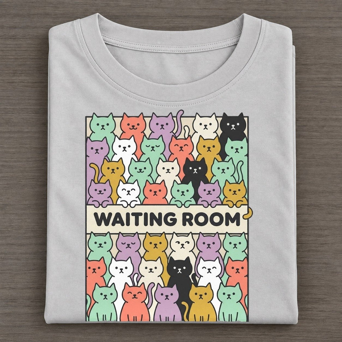 Waiting Room Overcatted Classic T-shirt – Grey
