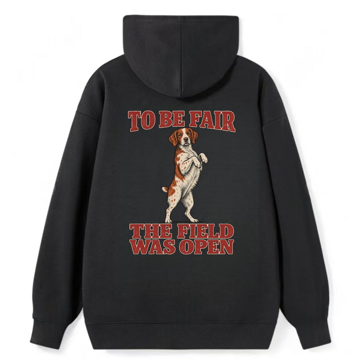 Brittany Dog Declarations Classic Pullover Hoodie – Black