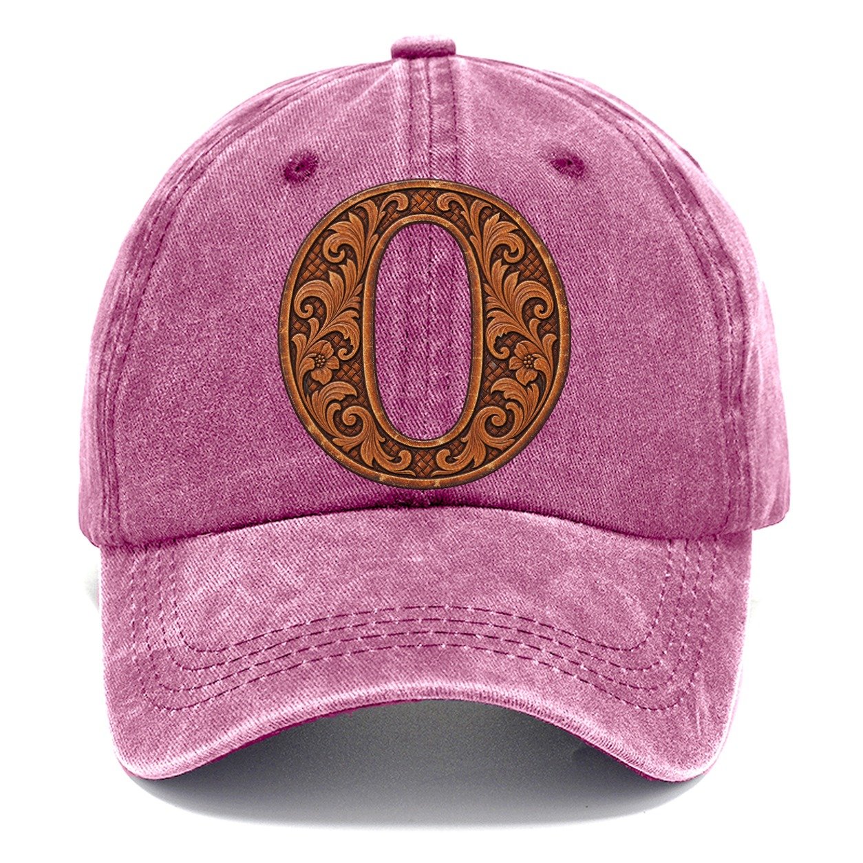 Tooled Leather O Monogram Classic Cap – Dusty Rose