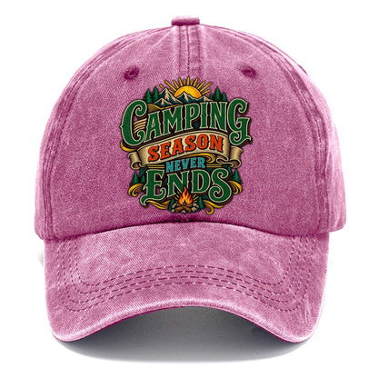 Camping Season Never Ends Retired Living Classic Cap – Dusty Rose