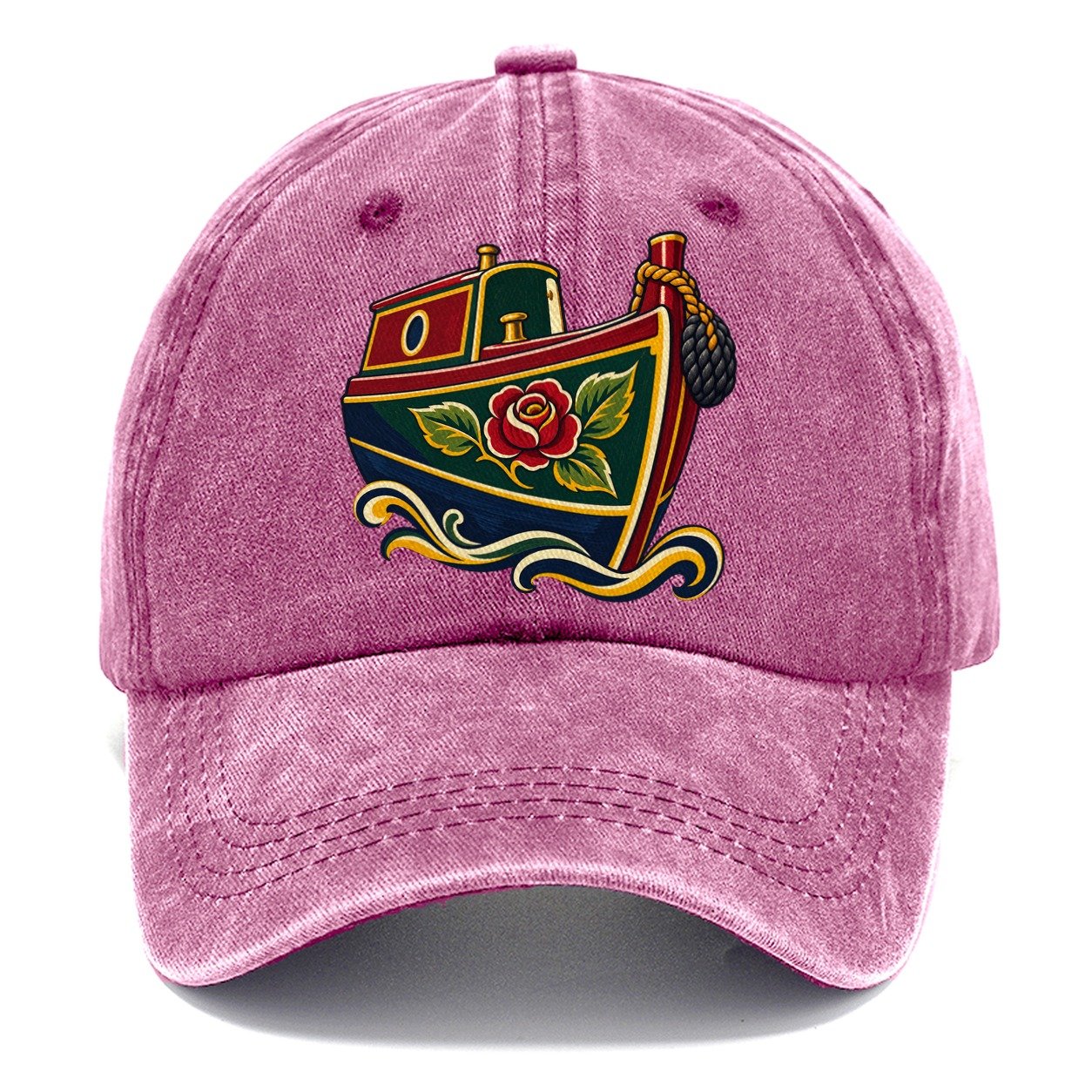 Canal Narrowboat Rose Painted Bow Uk Culture Heritage Classic Cap – Dusty Rose
