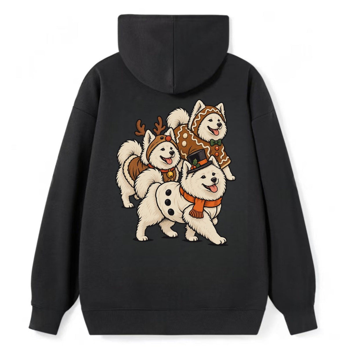 3 Samoyeds In Halloween Costumes Hdp 36 Parade Lineup Halloween Dog Parade Classic Pullover Hoodie – Black
