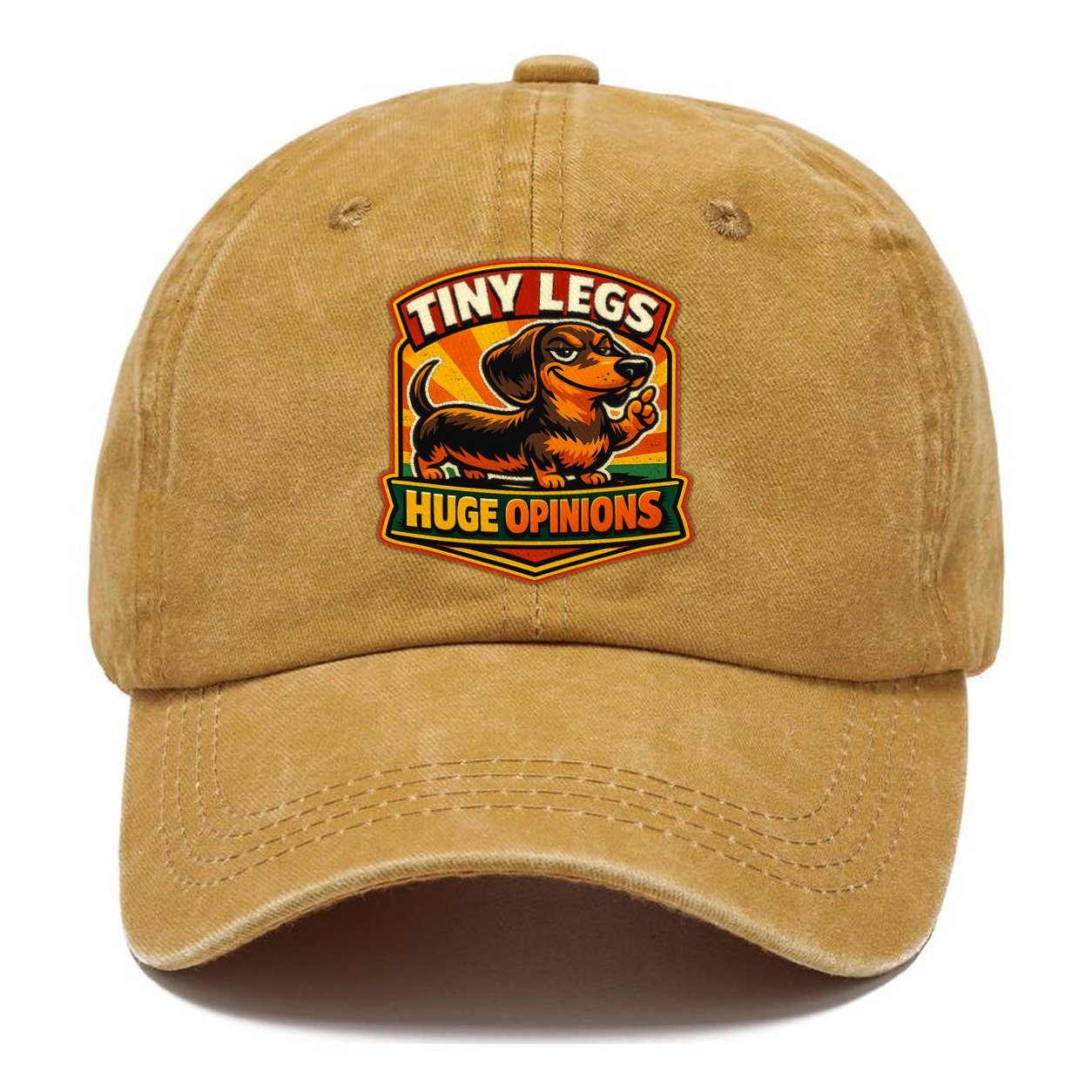 Tiny Legs Huge Opinions Dachshund Classic Cap – Golden Harvest