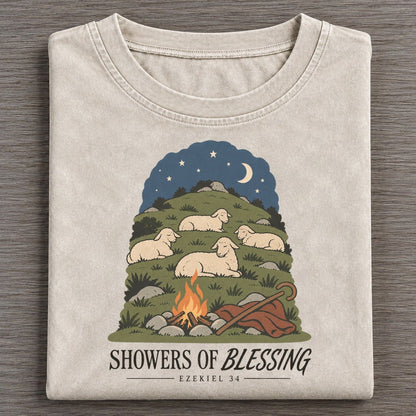 Showers Of Blessing The Counting Gate Vintage T-shirt – Off White