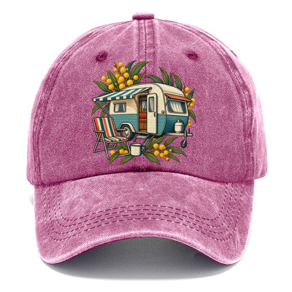 Retro Caravan Folding Chair And Enamel Mug Australia Cultural Icons Classic Cap – Dusty Rose
