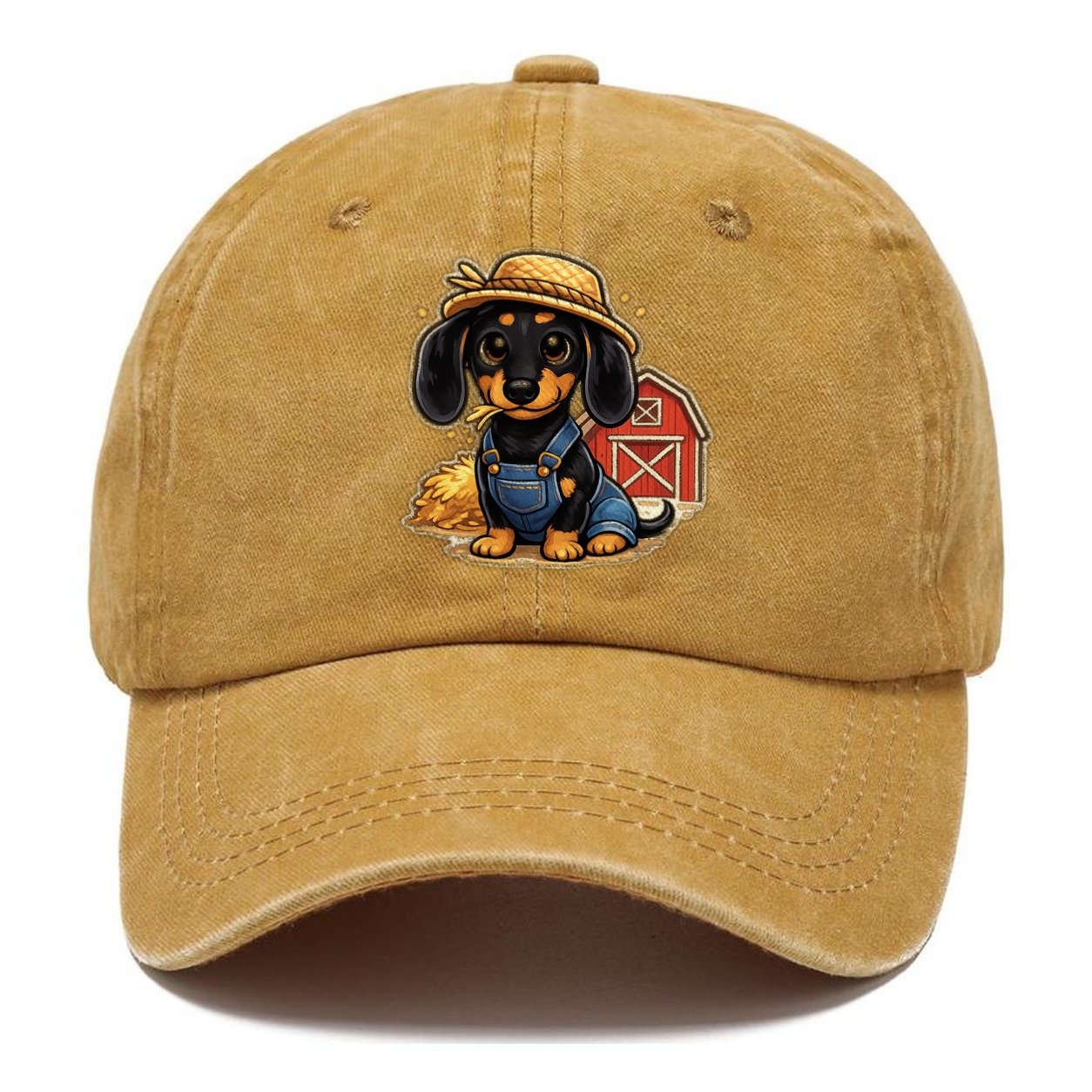 Dachshund Farmer Overalls Classic Cap – Golden Harvest