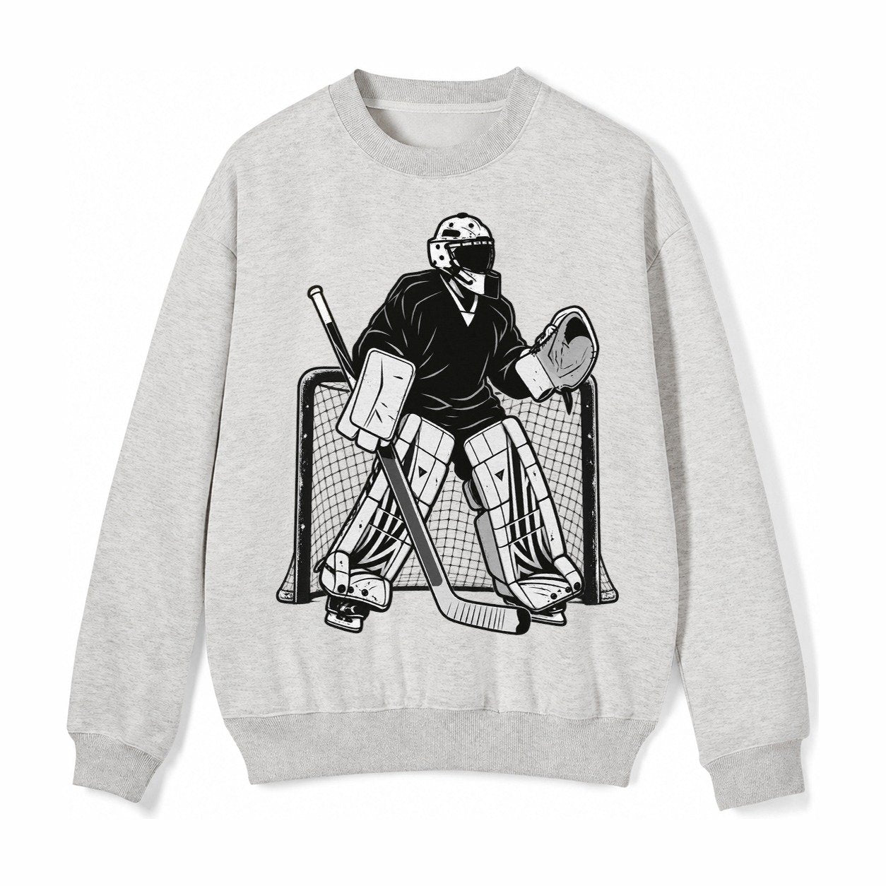 Hockey Goalie Fleece Sweatshirt – Light Gray