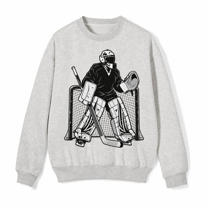 Hockey Goalie Fleece Sweatshirt – Light Gray