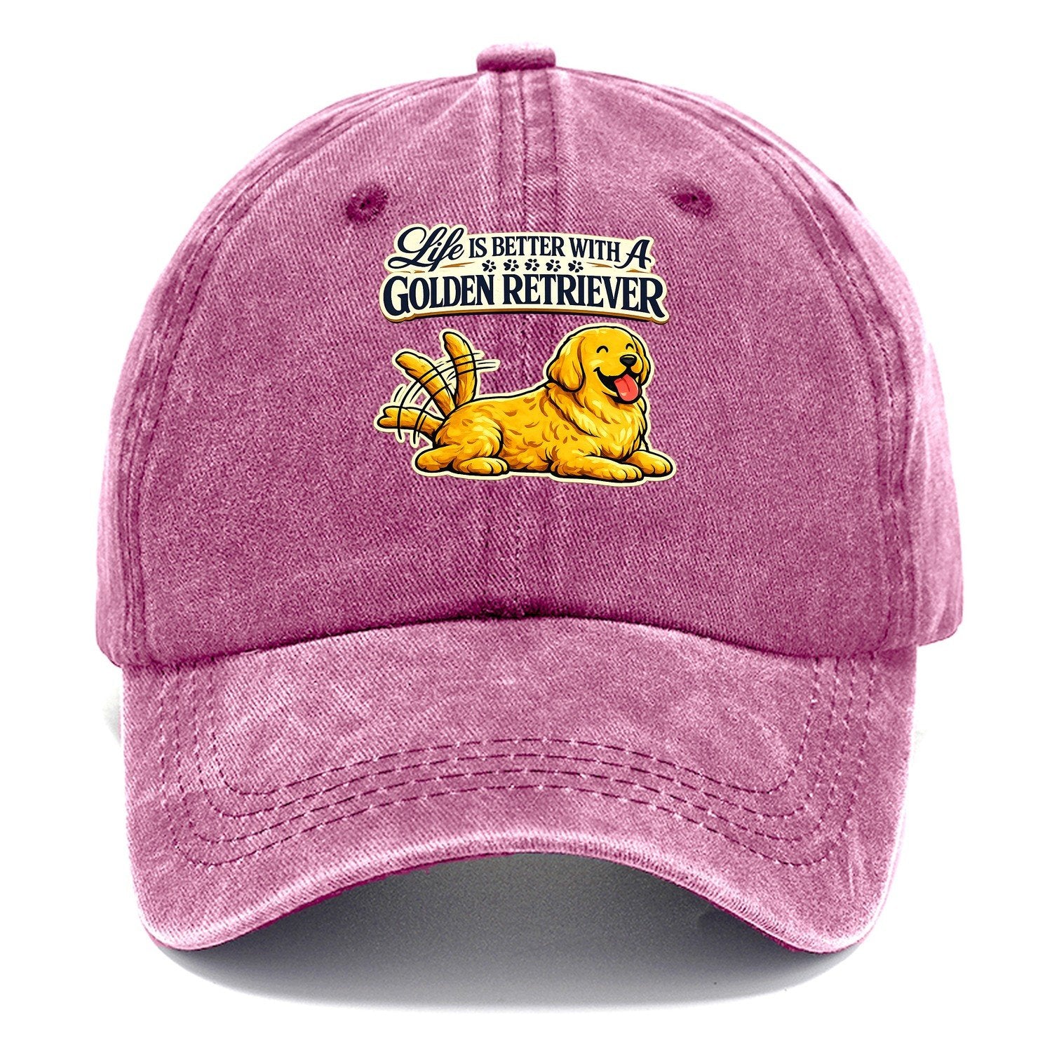 Life Is Better With A Golden Retriever Classic Cap – Dusty Rose