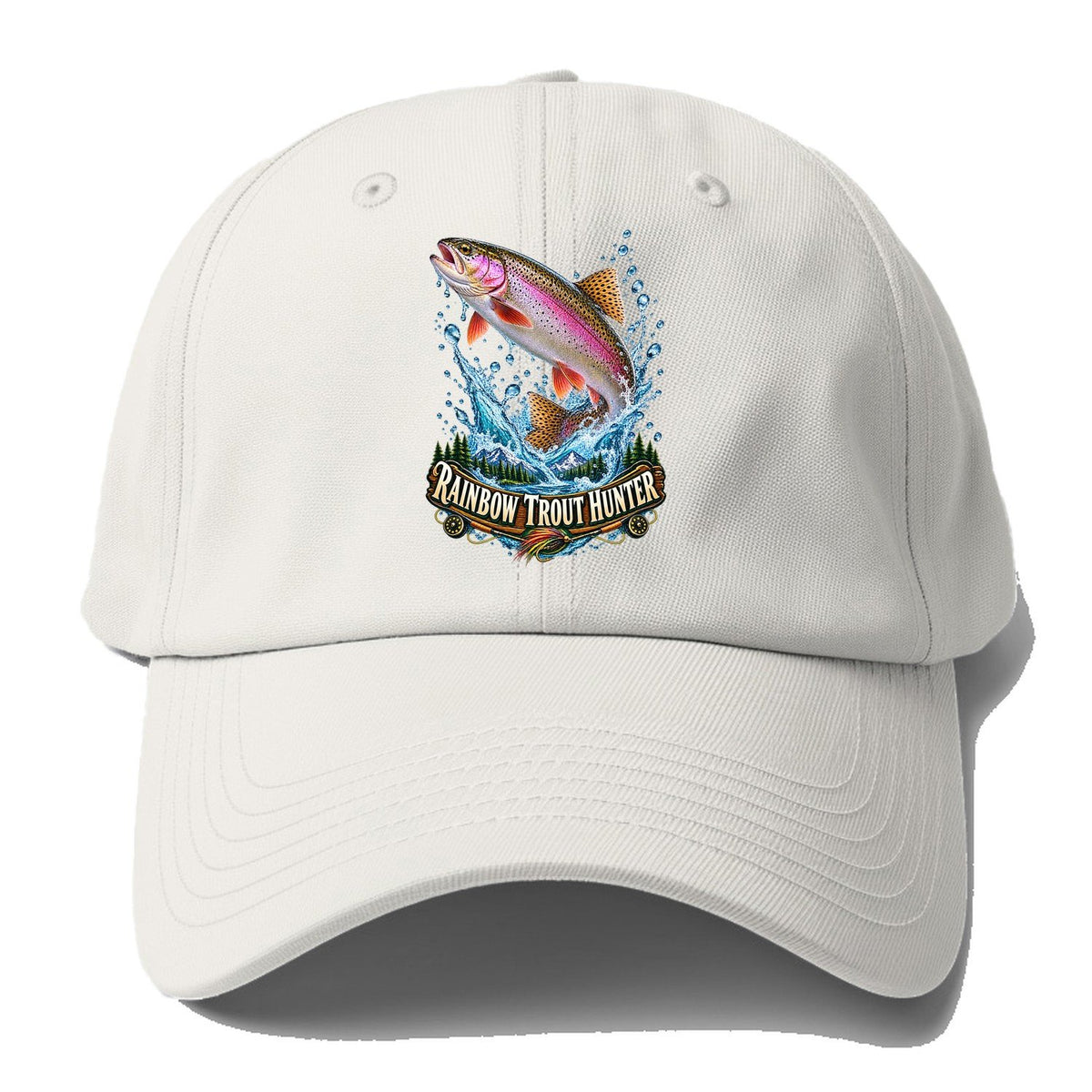 Rainbow Trout Hunter Baseball Cap – Off White
