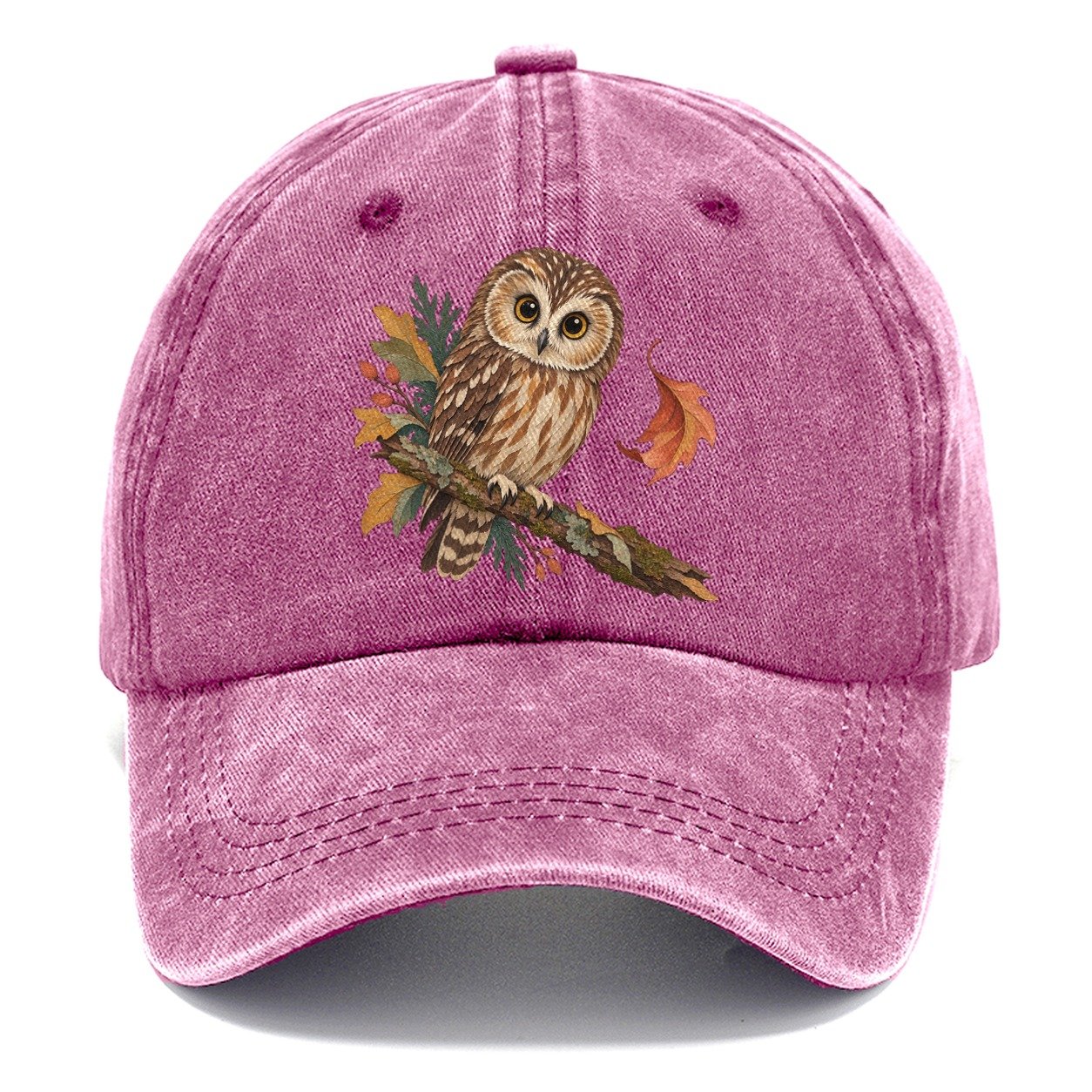 Owl Falling Leaf Gentle Wild Classic Cap – Dusty Rose