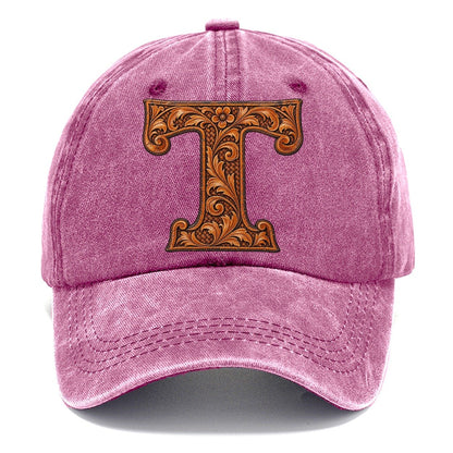 Tooled Leather T Monogram Classic Cap – Dusty Rose