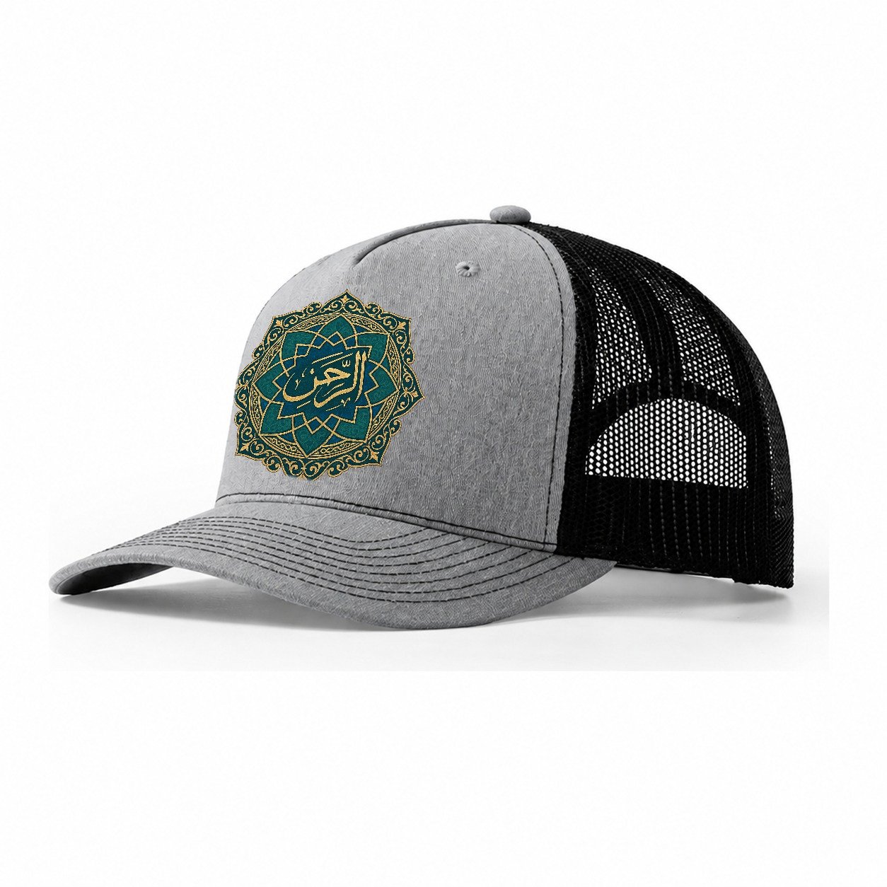 Ar Rahman Geometric Trucker Hat – Sport Grey-Black