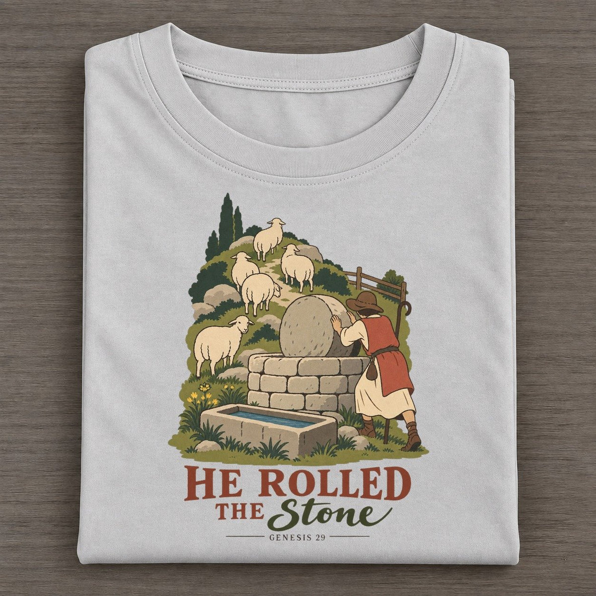 He Rolled The Stone The Counting Gate Classic T-shirt – Grey
