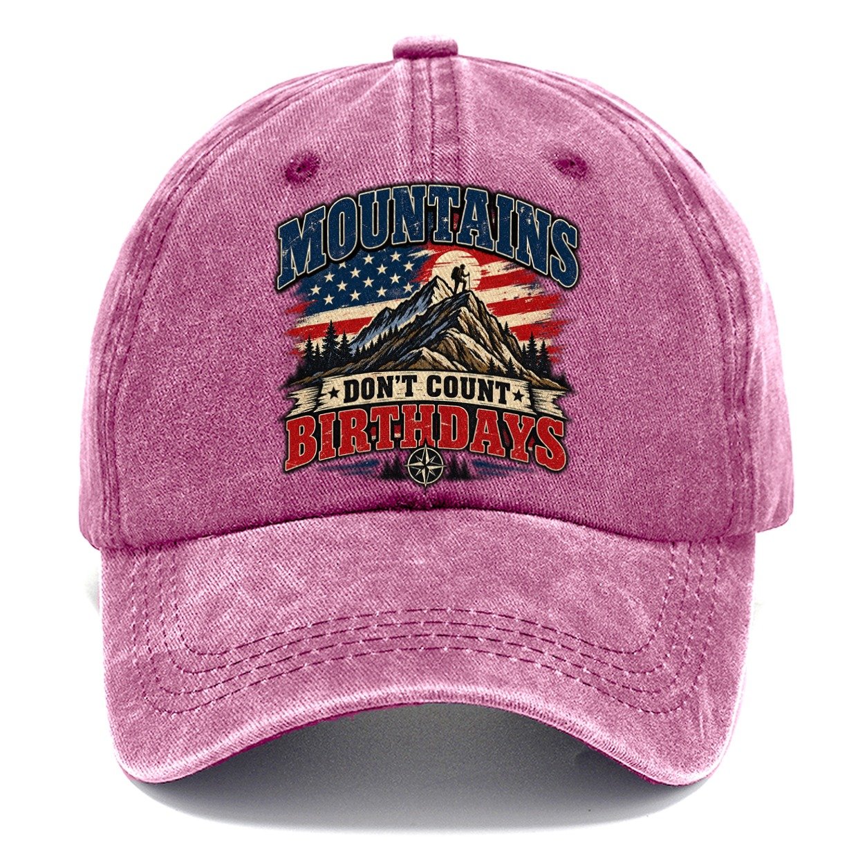 Mountains Don T Count Birthdays Old Man Strong Classic Cap – Dusty Rose
