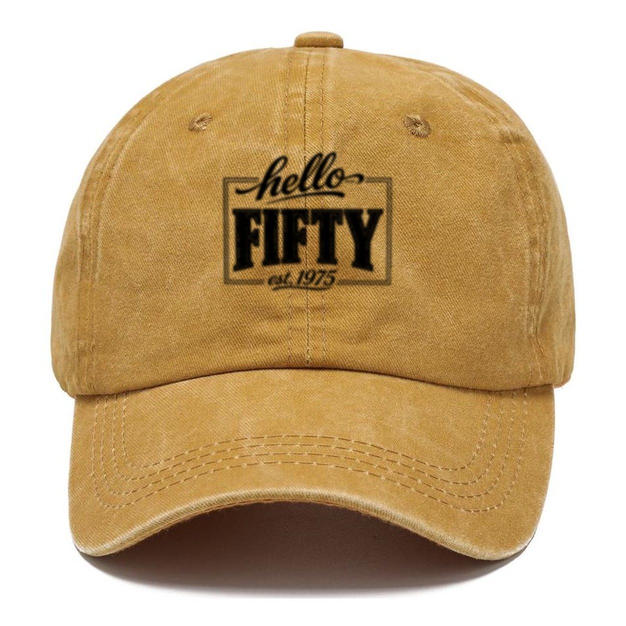 Hello Fifty Est 1975 Classic Cap – Golden Harvest