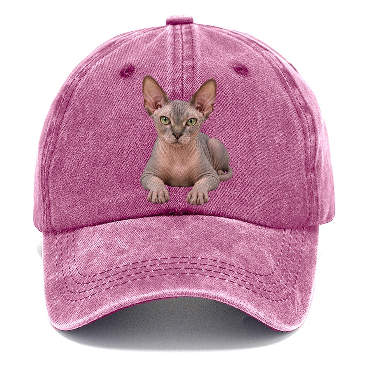 Sphynx Reclining Paws Forward Realistic Cat Portrait Classic Cap – Dusty Rose