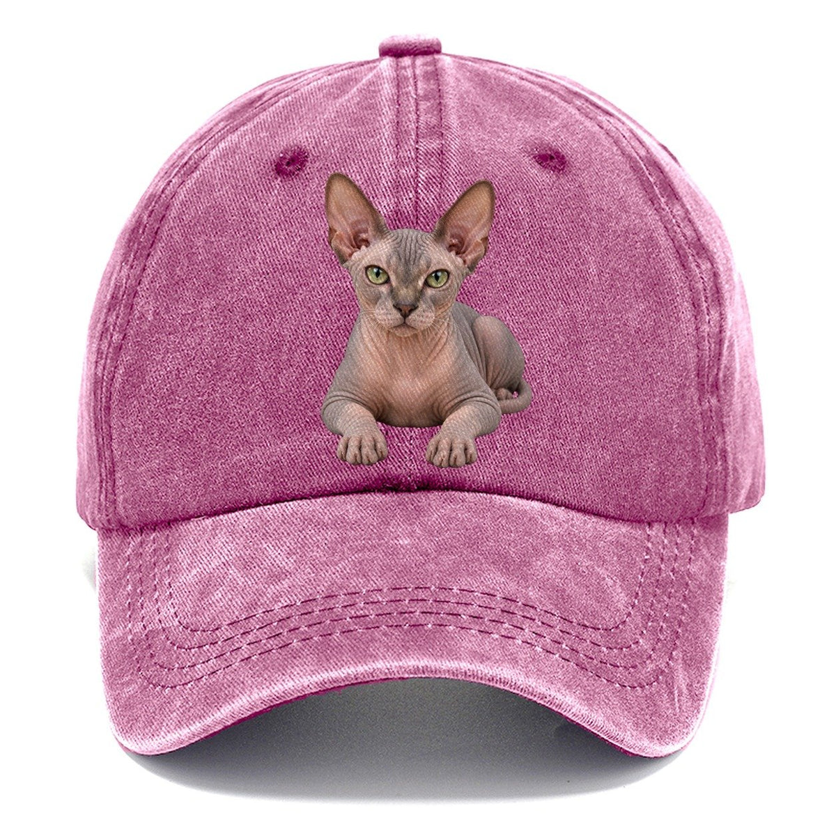 Sphynx Reclining Paws Forward Realistic Cat Portrait Classic Cap – Dusty Rose