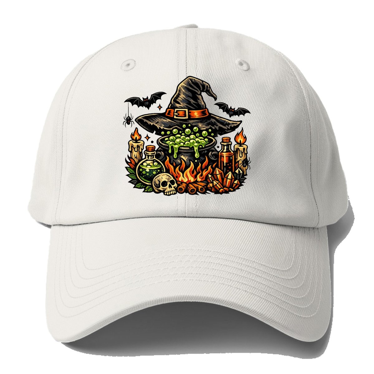 Witch Cauldron Skull Hat Baseball Cap – Off White