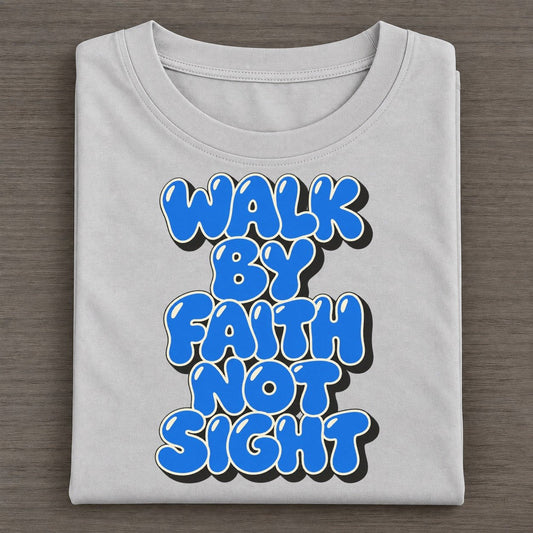 Walk By Faith Not Sight Sunday Puff Classic T-shirt – Grey